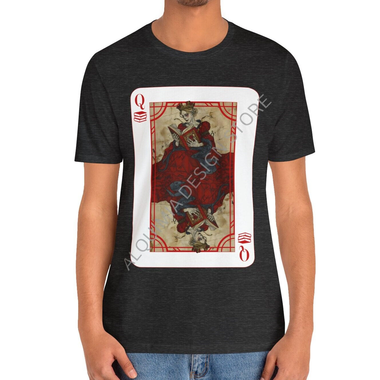 Queen of Reading Poker Card Shirt, Book Lover