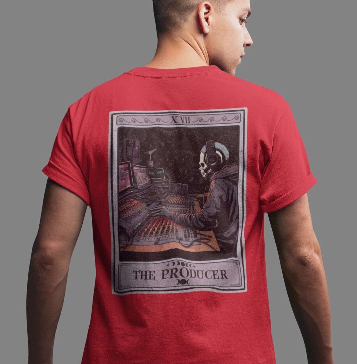 The Producer Tarot Card Shirt BACK PRINT Music Producer Recording Studio