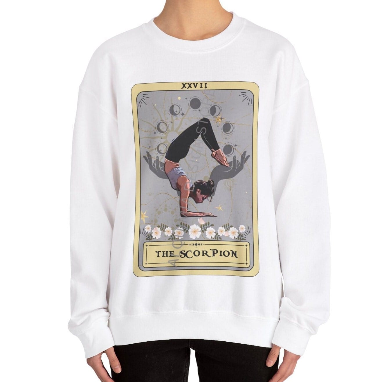 The Scorpion Tarot Card Sweatshirt, Yoga Pose