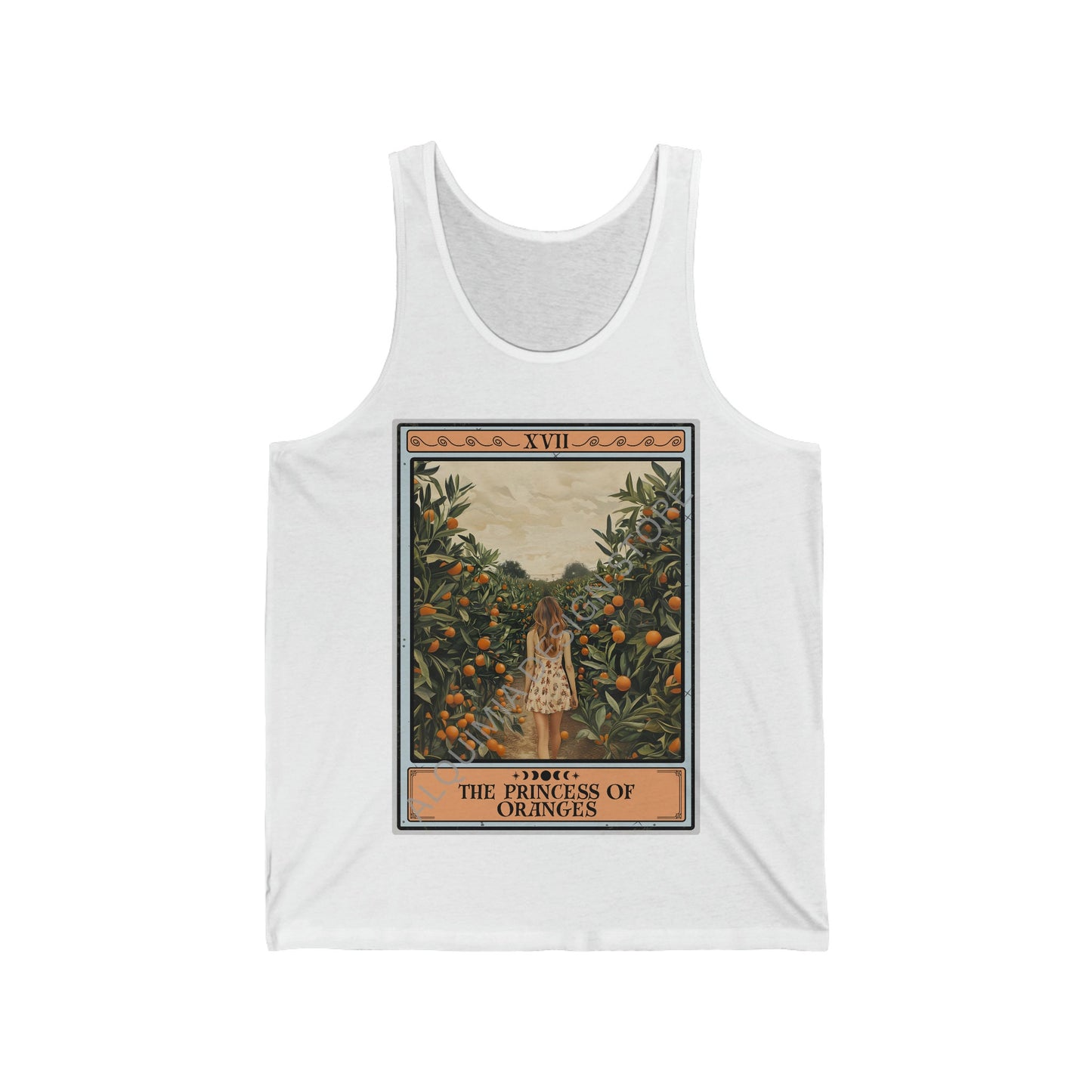 The Princess of Oranges Tarot Card Tank Top, Orange Fruit