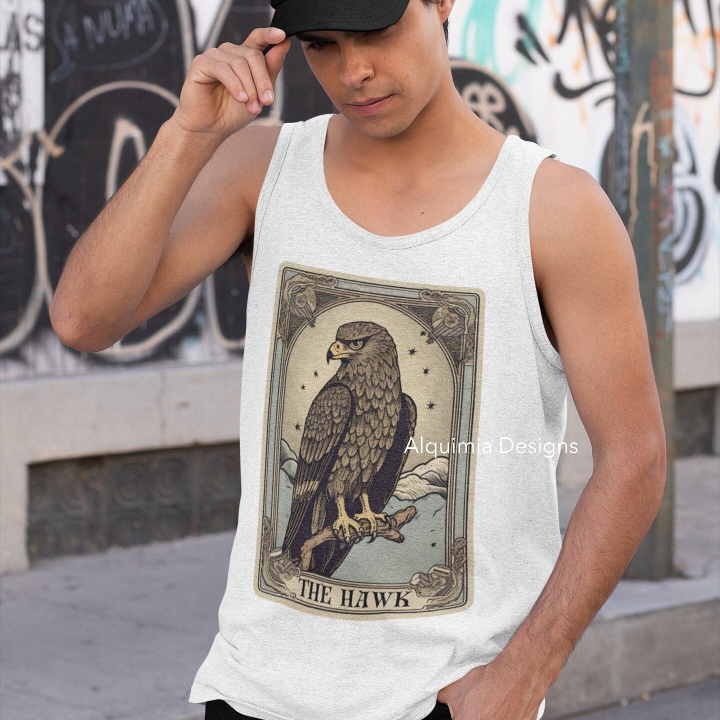 The Hawk Tarot Card Tank Top, Birds of Prey