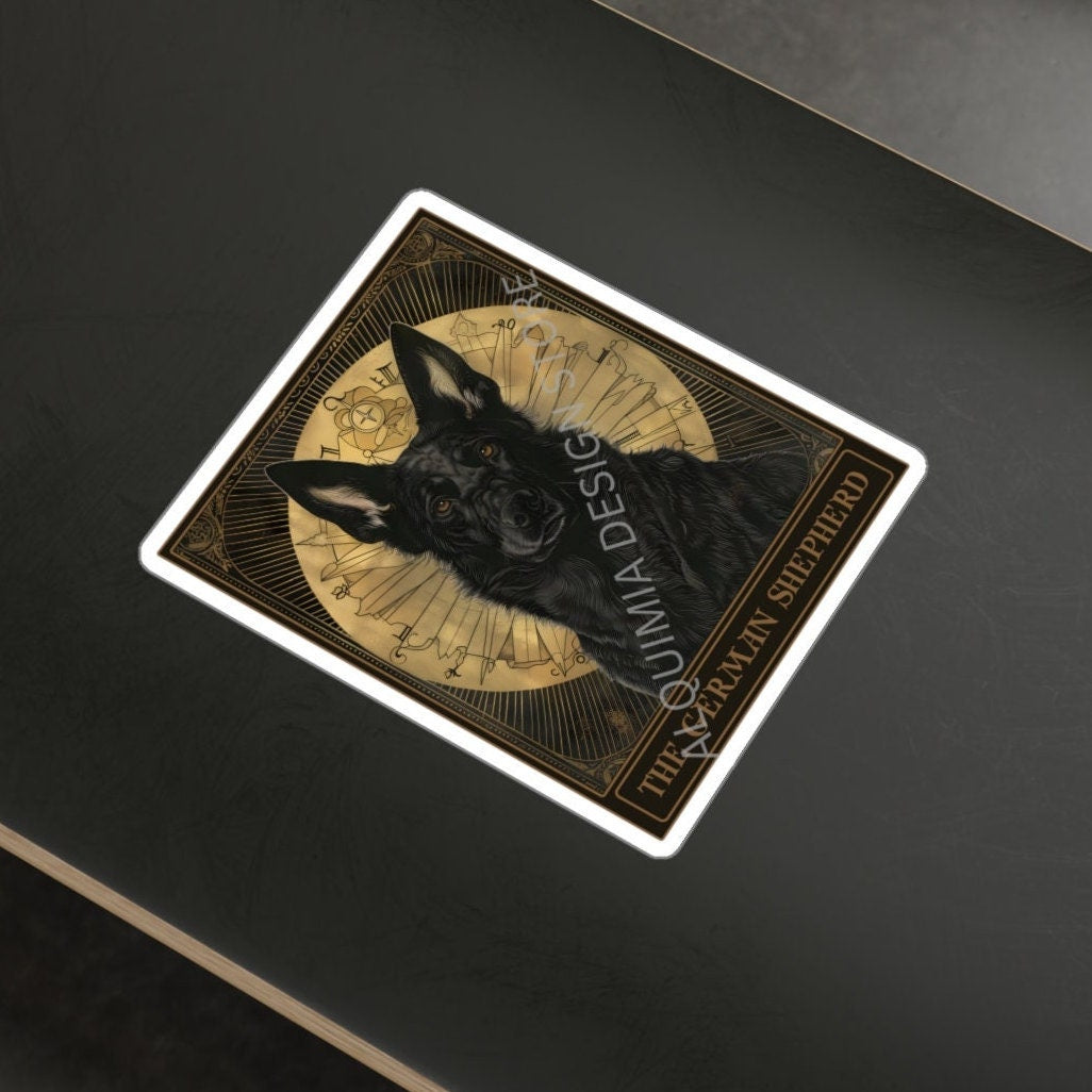 Black German Shepherd Stickers, 3" x 4"