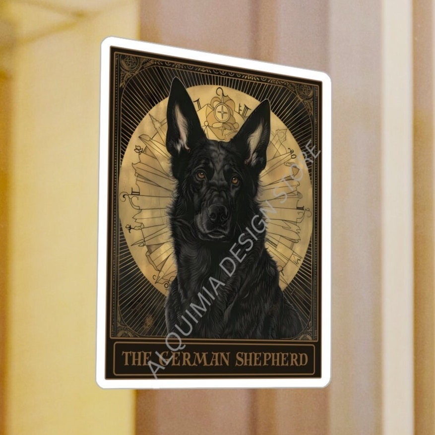 Black German Shepherd Stickers, 3" x 4"