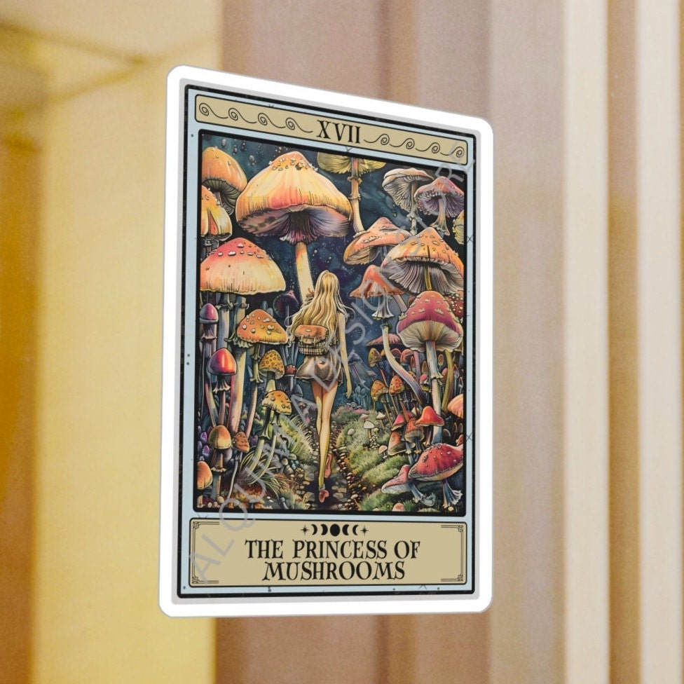 The Princess of Mushrooms Tarot Card Sticker 3" x 4"
