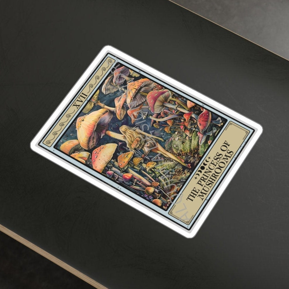 The Princess of Mushrooms Tarot Card Sticker 3" x 4"