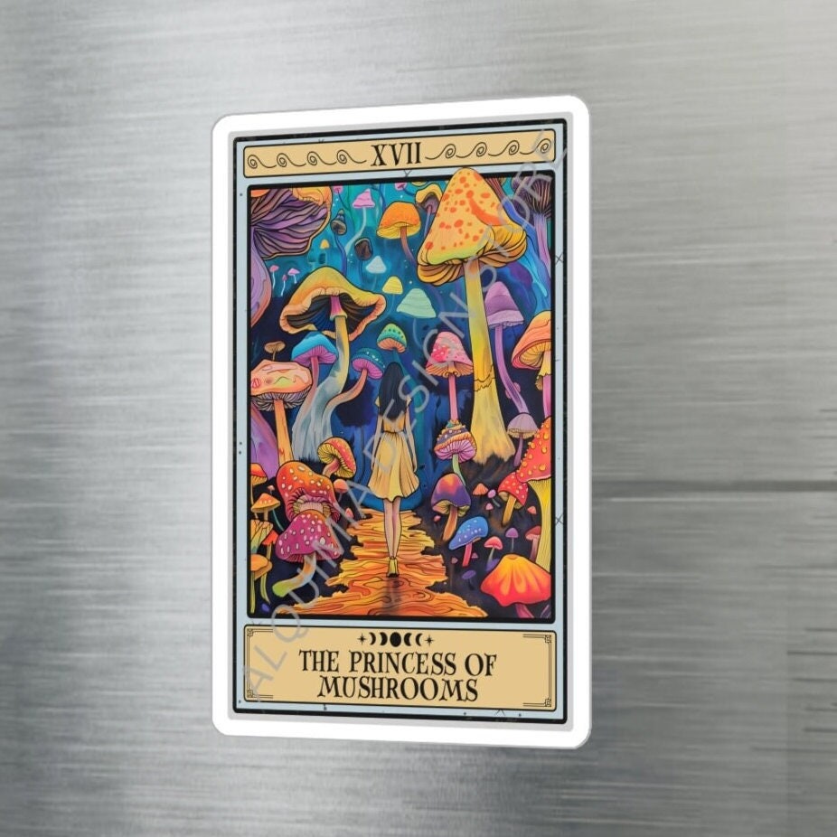 The Princess of Mushrooms Tarot Card Sticker 3" x 4"