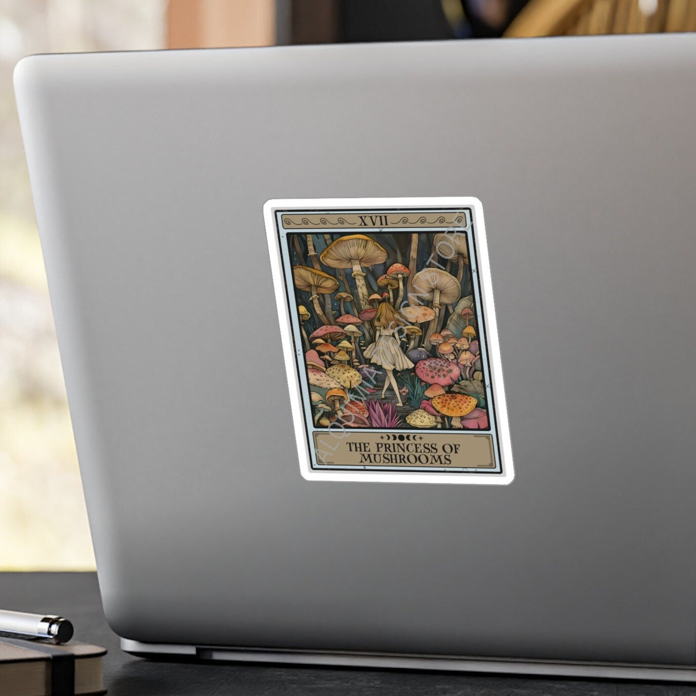 The Princess of Mushrooms Tarot Card Sticker 3" x 4"