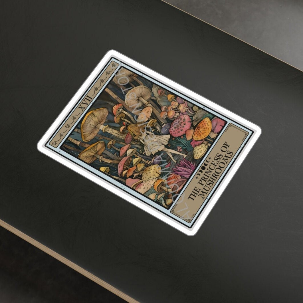 The Princess of Mushrooms Tarot Card Sticker 3" x 4"