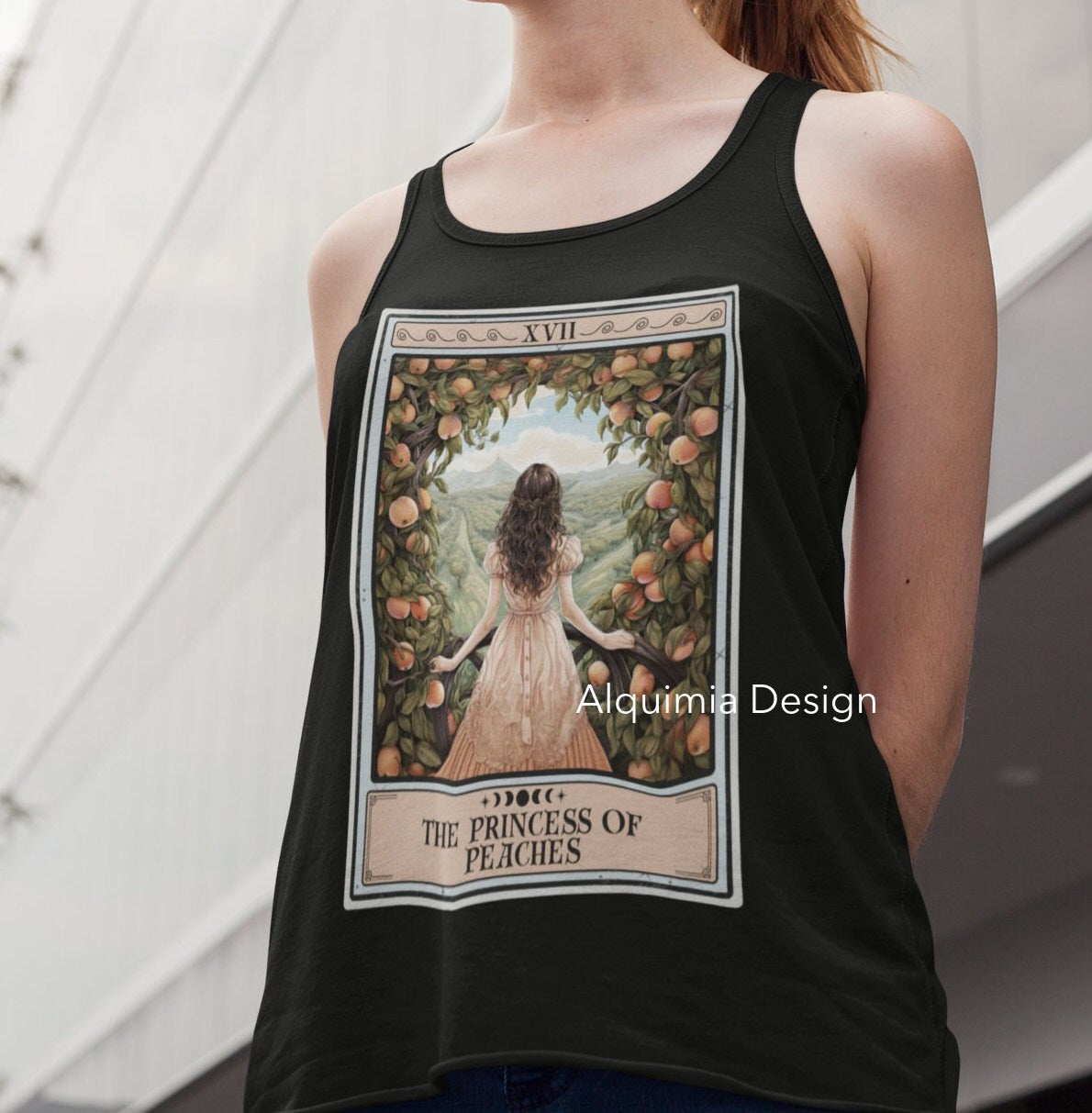 The Princess Of Peaches Tarot Card Tank Top, Peach Fruit
