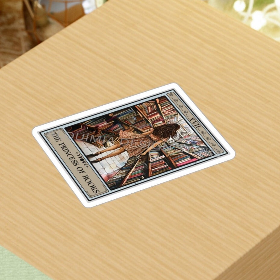The Princess of Books Tarot Card Sticker, 3" x 4"
