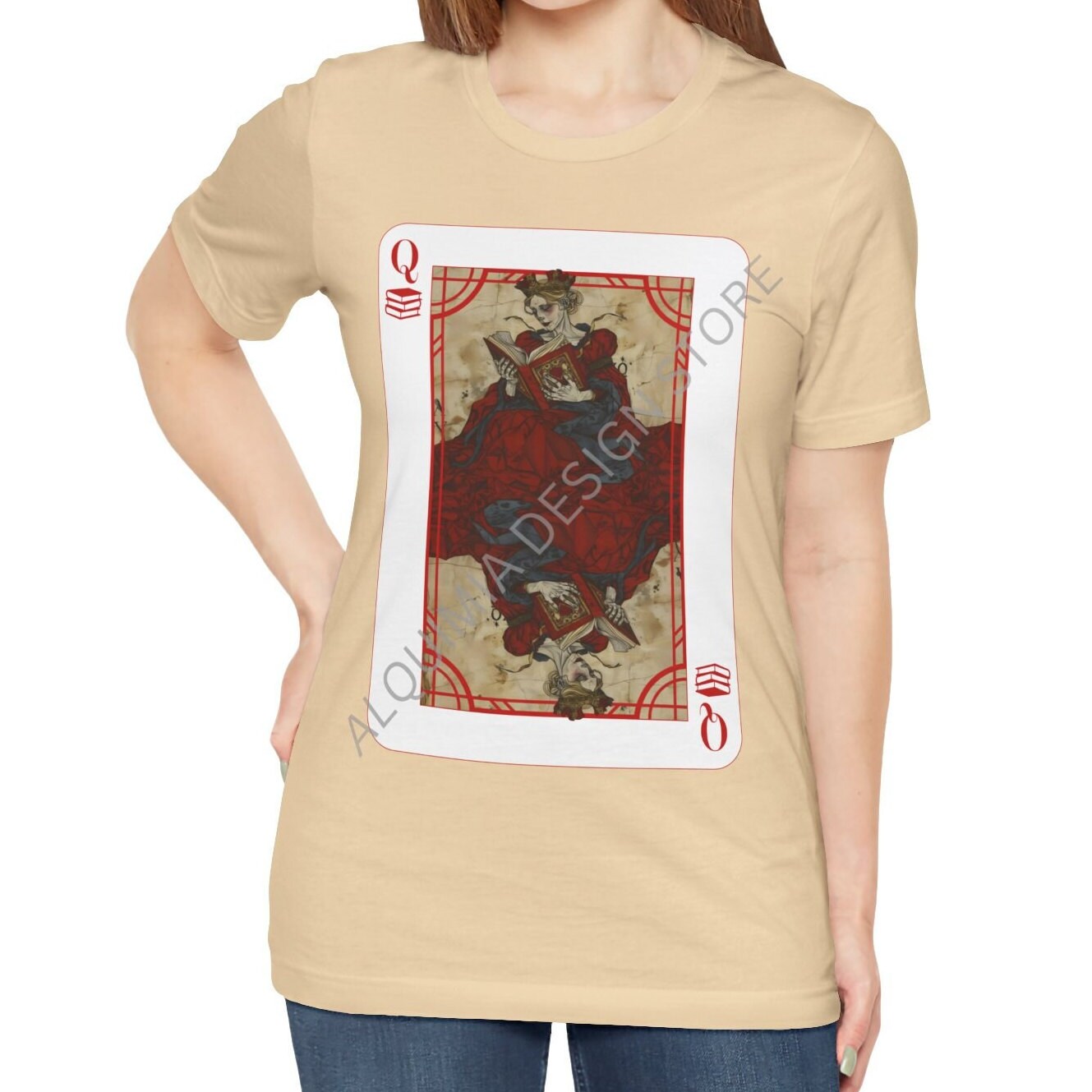 Queen of Reading Poker Card Shirt, Book Lover