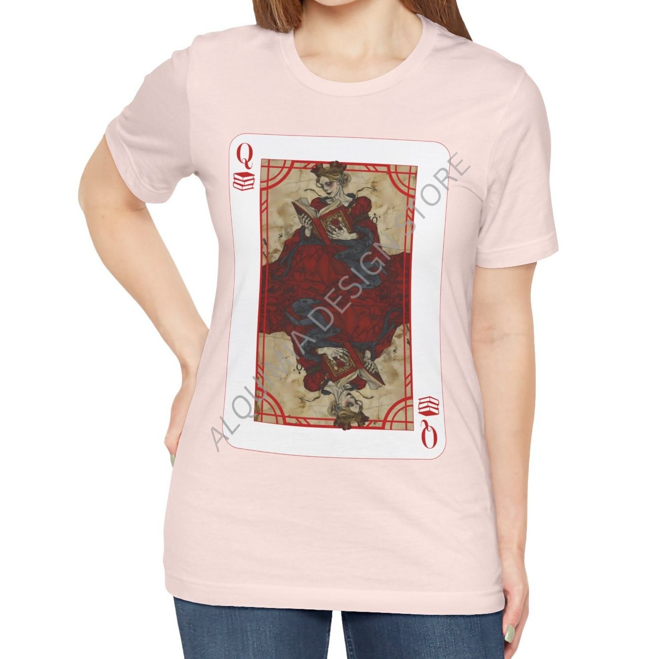 Queen of Reading Poker Card Shirt, Book Lover