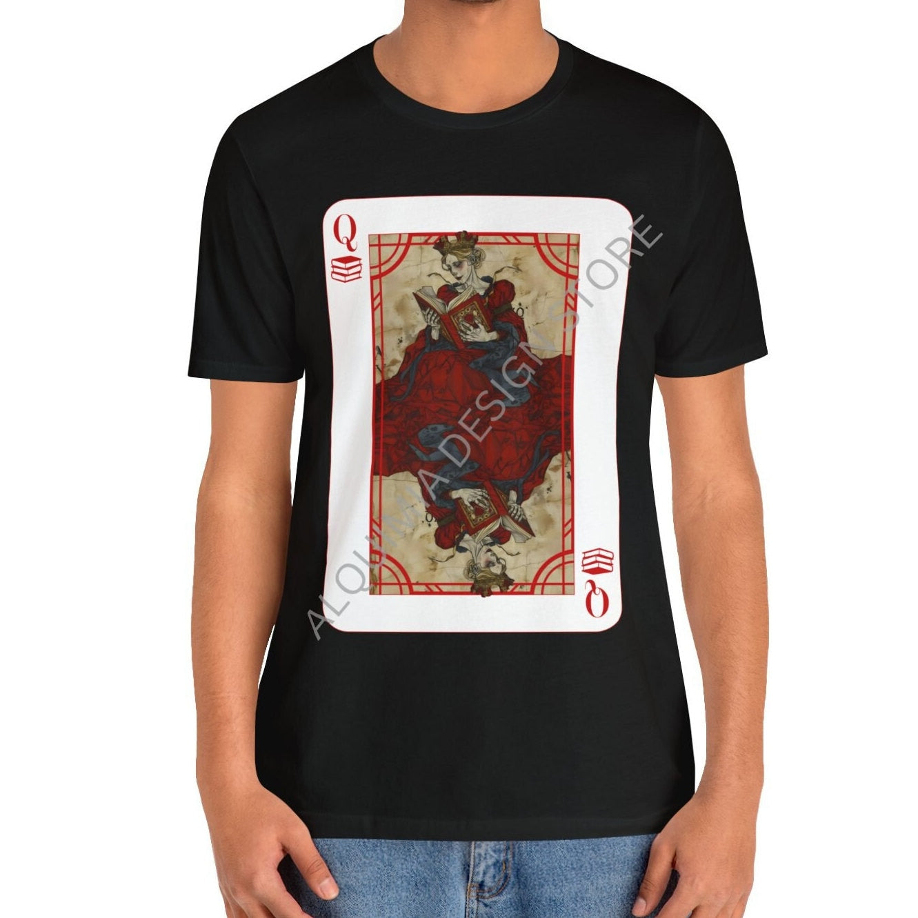 Queen of Reading Poker Card Shirt, Book Lover