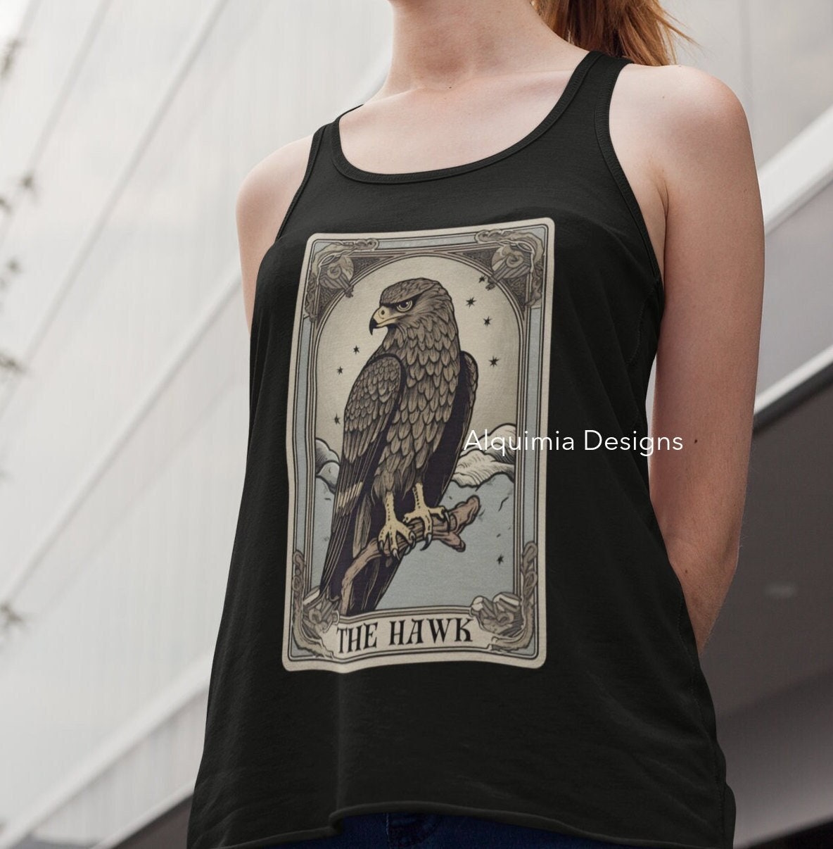 The Hawk Tarot Card Tank Top, Birds of Prey