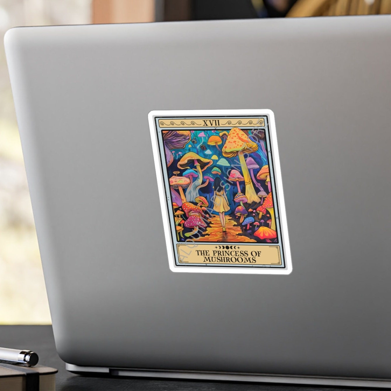 The Princess of Mushrooms Tarot Card Sticker 3" x 4"