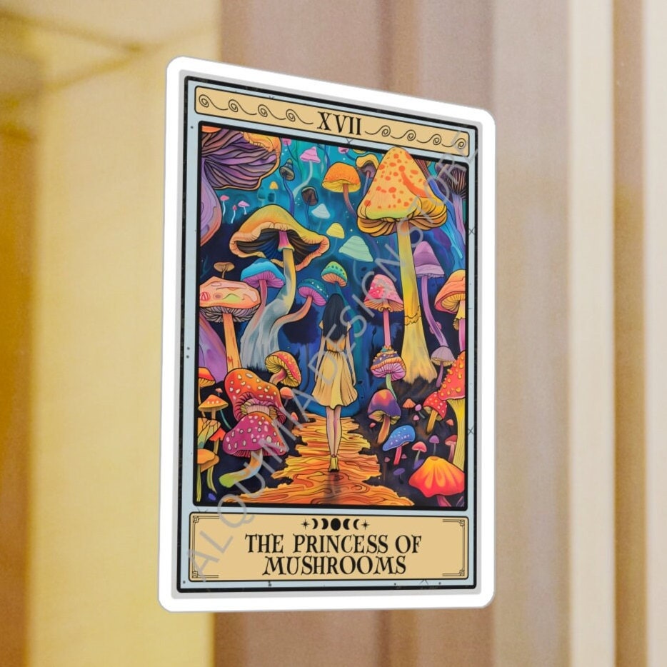 The Princess of Mushrooms Tarot Card Sticker 3" x 4"