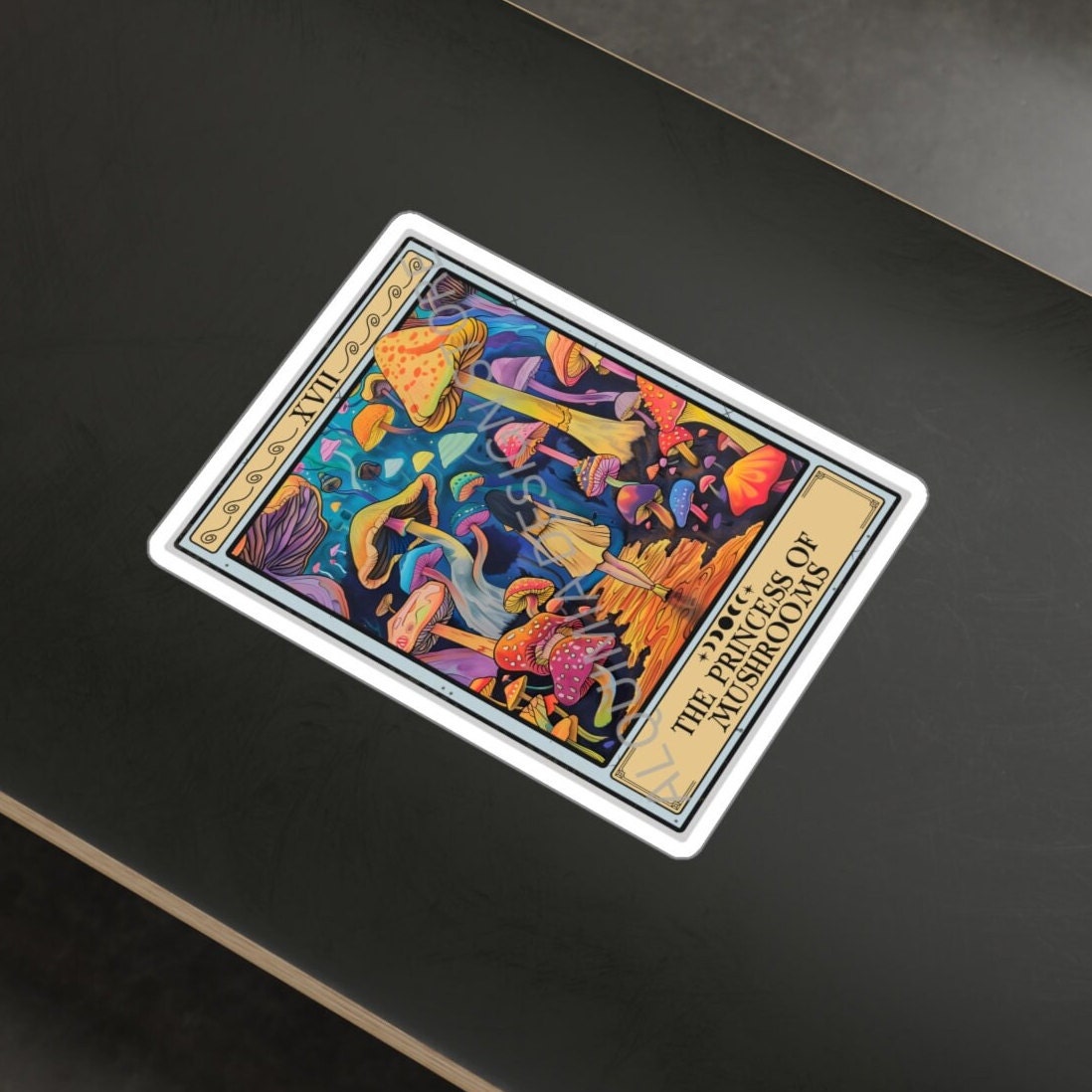 The Princess of Mushrooms Tarot Card Sticker 3" x 4"