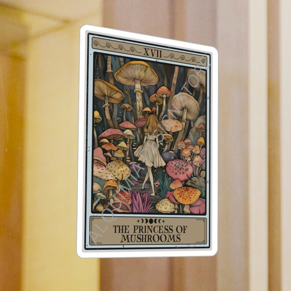 The Princess of Mushrooms Tarot Card Sticker 3" x 4"
