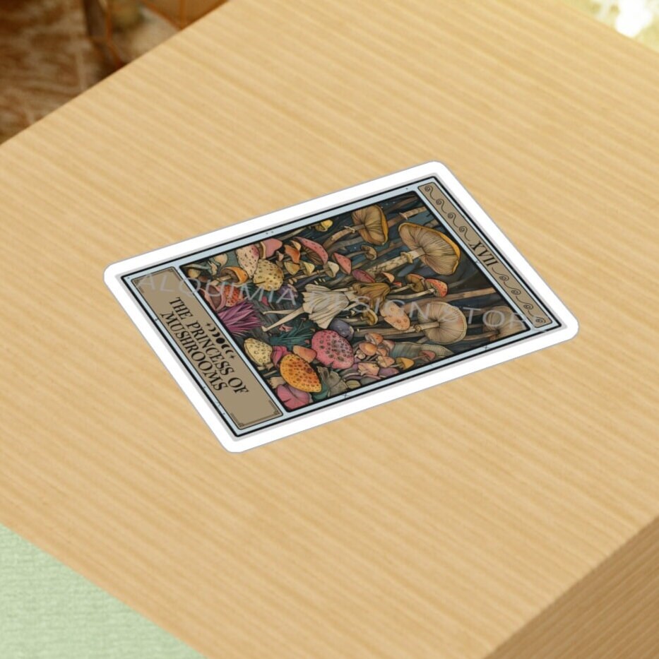 The Princess of Mushrooms Tarot Card Sticker 3" x 4"