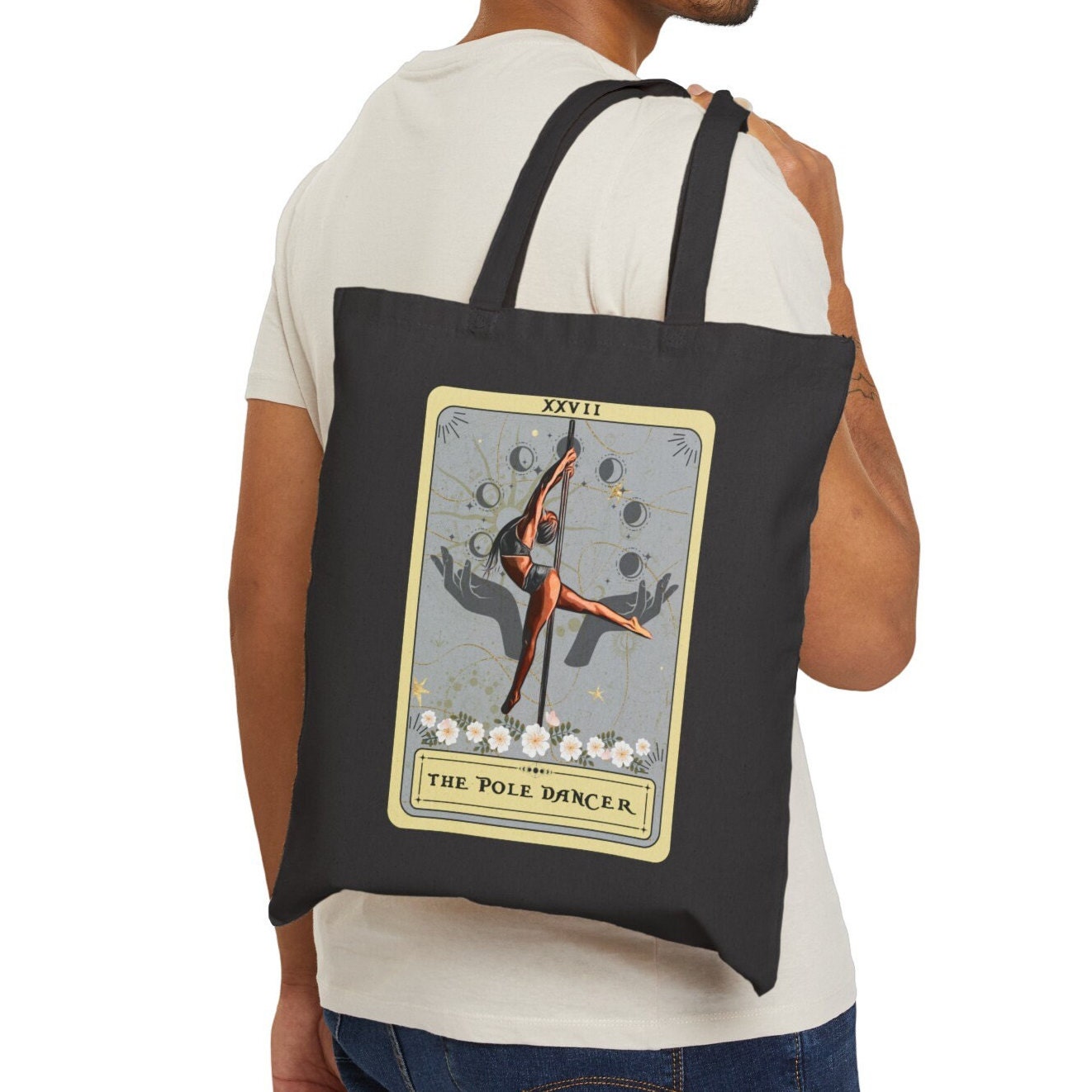 The Pole Dancer Tarot Card Tote Bag 15" x 16" Pole Dancing