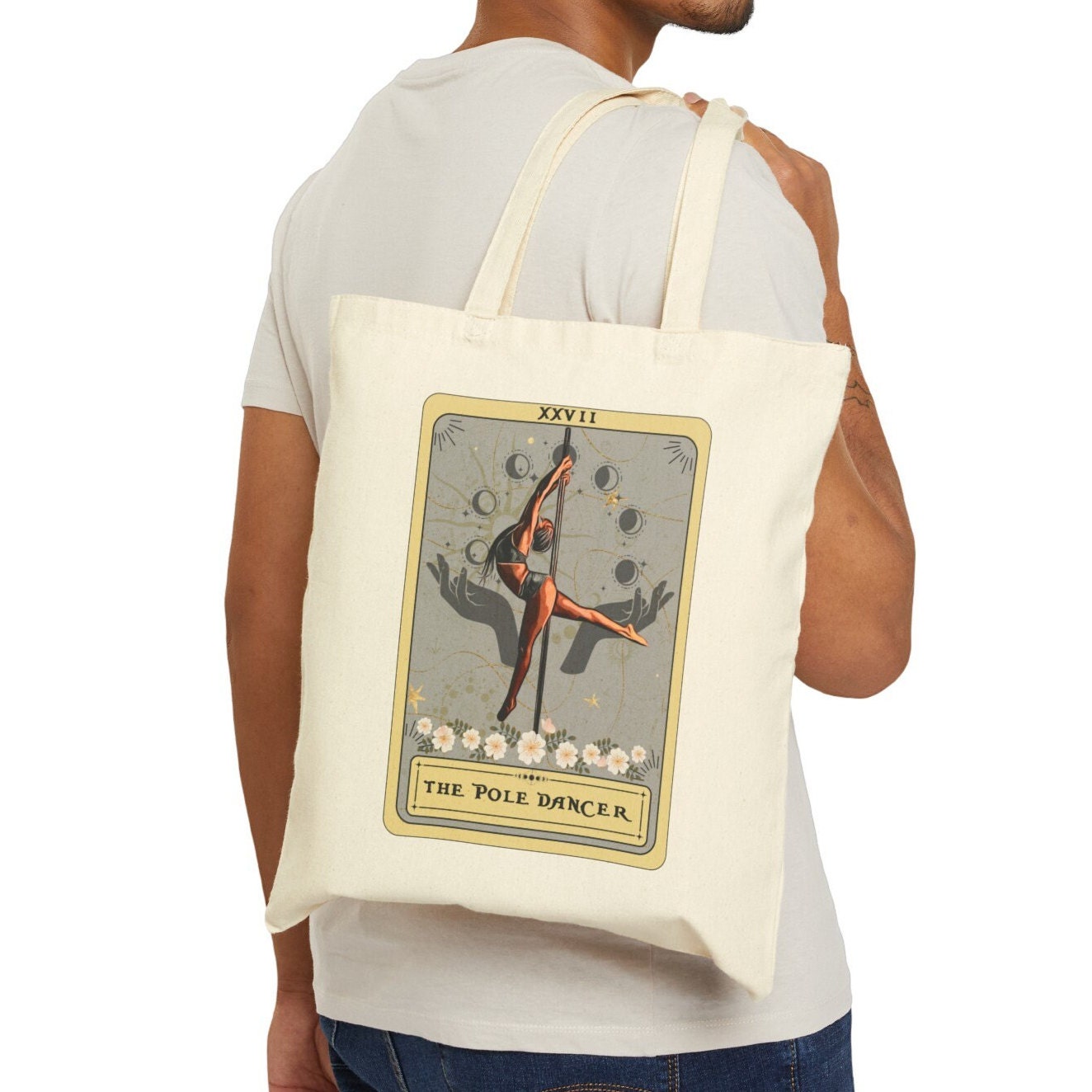 The Pole Dancer Tarot Card Tote Bag 15" x 16" Pole Dancing