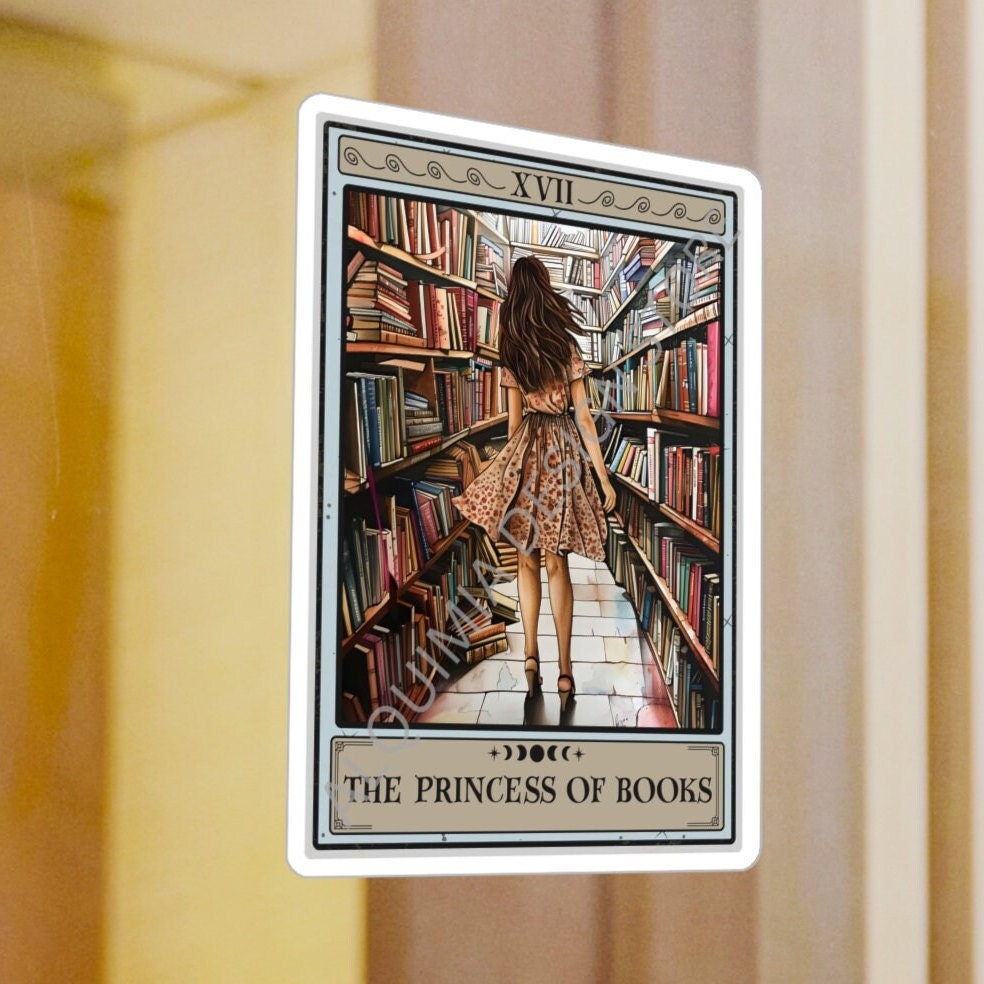 The Princess of Books Tarot Card Sticker, 3" x 4"