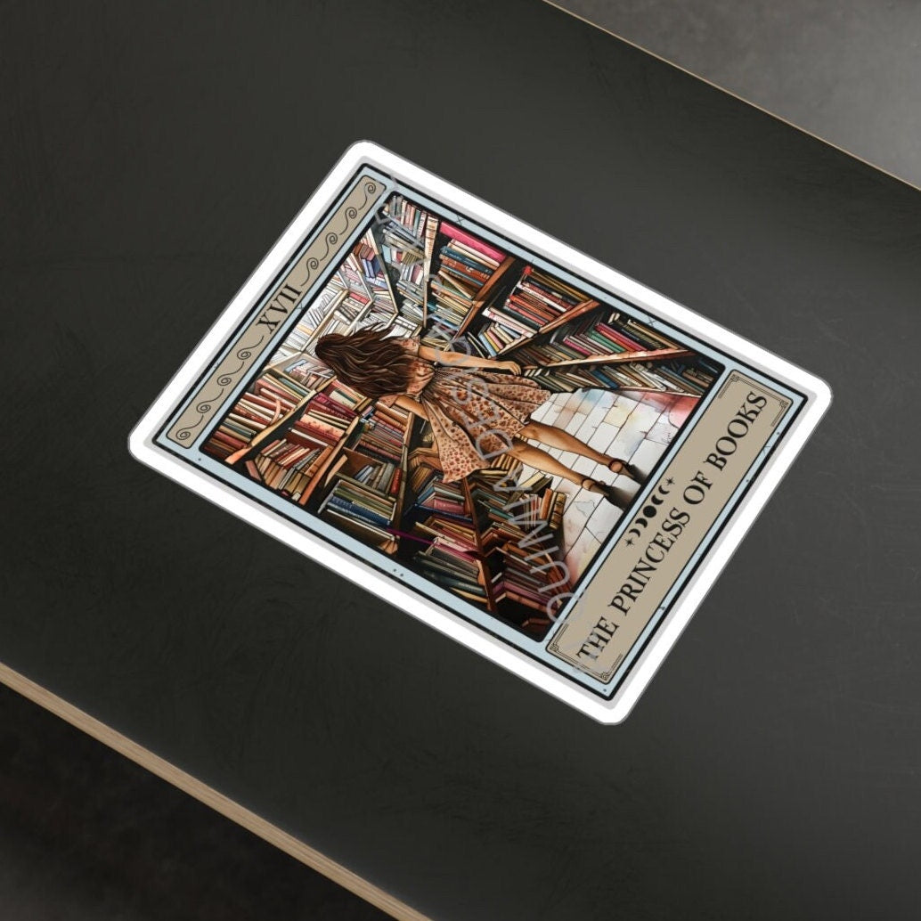 The Princess of Books Tarot Card Sticker, 3" x 4"