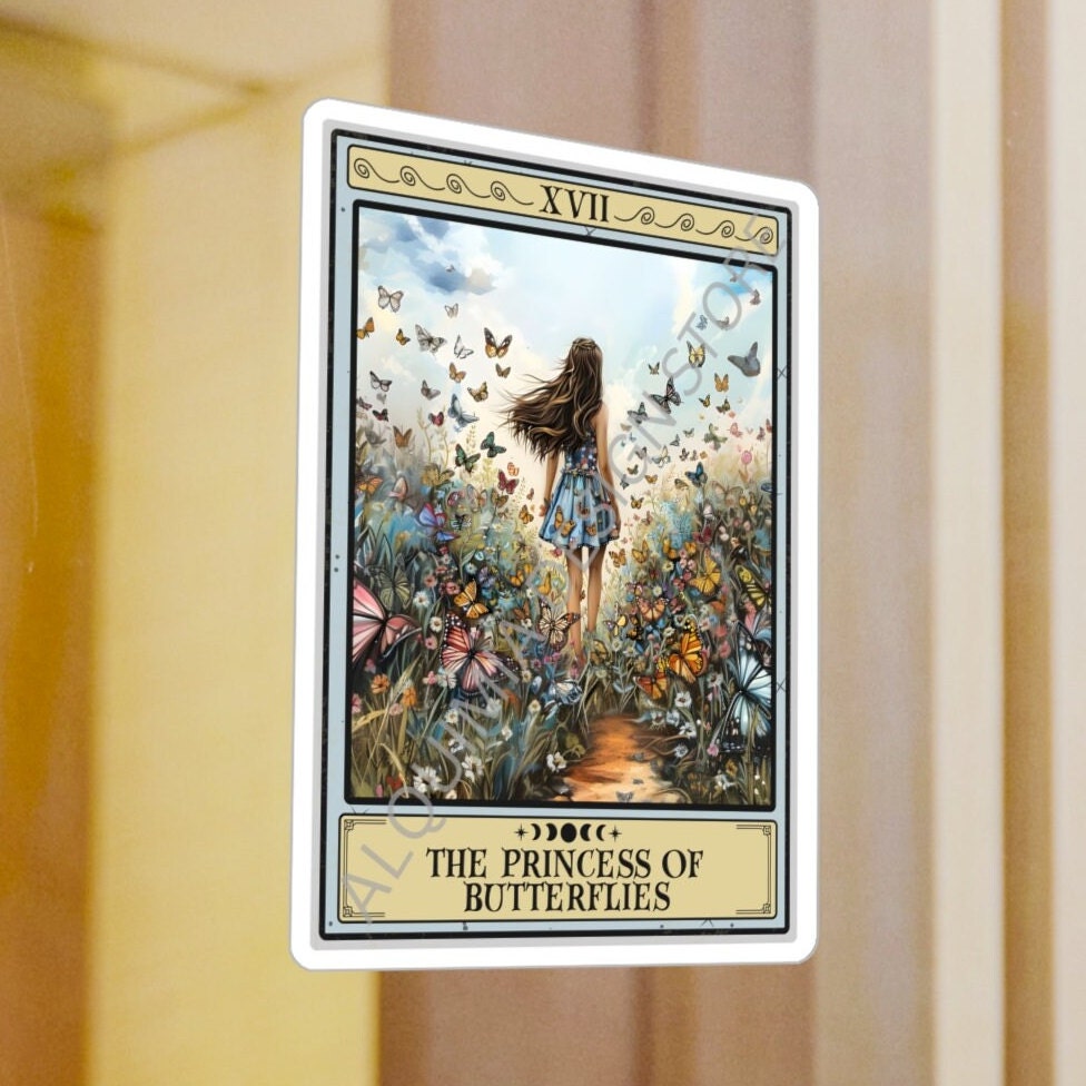 The Princess of Butterflies Tarot Card Sticker 3" x 4"