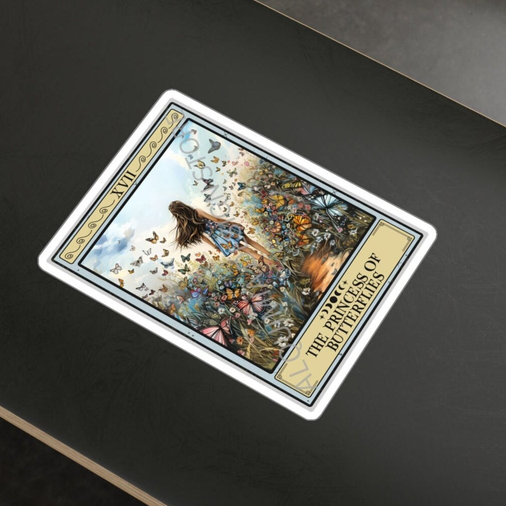 The Princess of Butterflies Tarot Card Sticker 3" x 4"