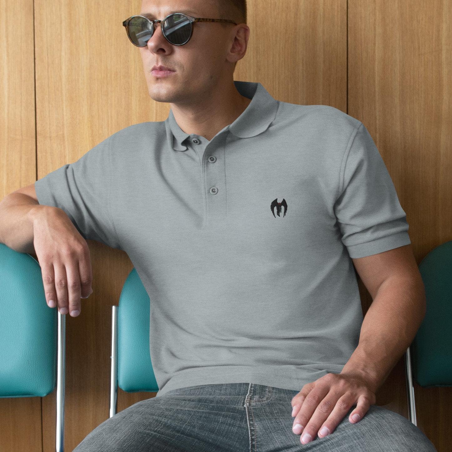 Mothman Shirt For Men, Mothman Golf Shirt Men's Polo Cryptid Mothman Polo Shirt