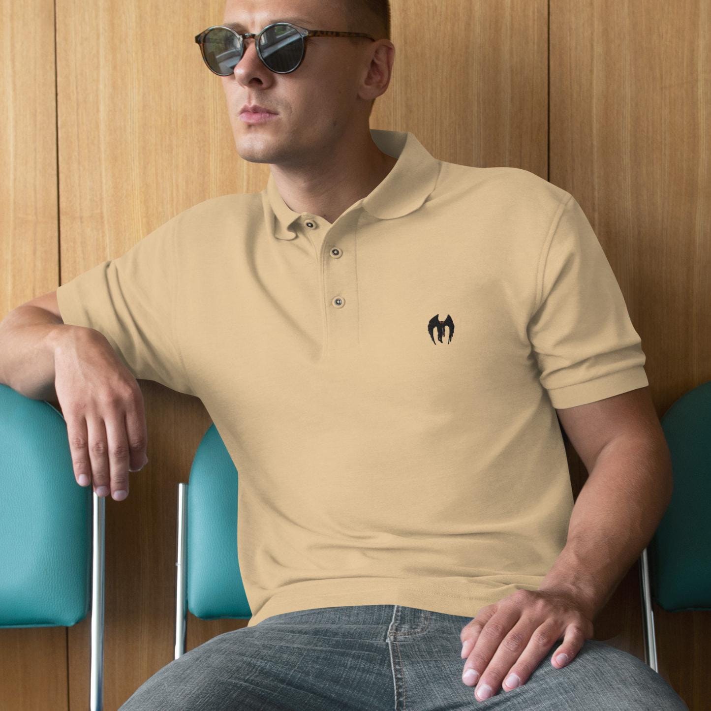 Mothman Shirt For Men, Mothman Golf Shirt Men's Polo Cryptid Mothman Polo Shirt