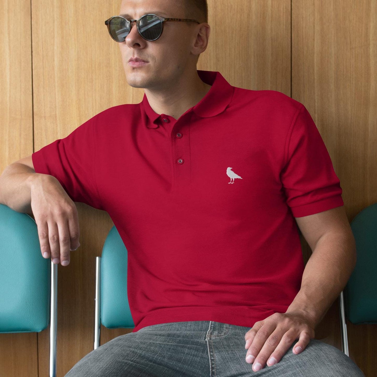 Crow Shirt for Mensa, Raven Golf Shirt Crow Polo Shirt Men's Premium Polo Raven Polo