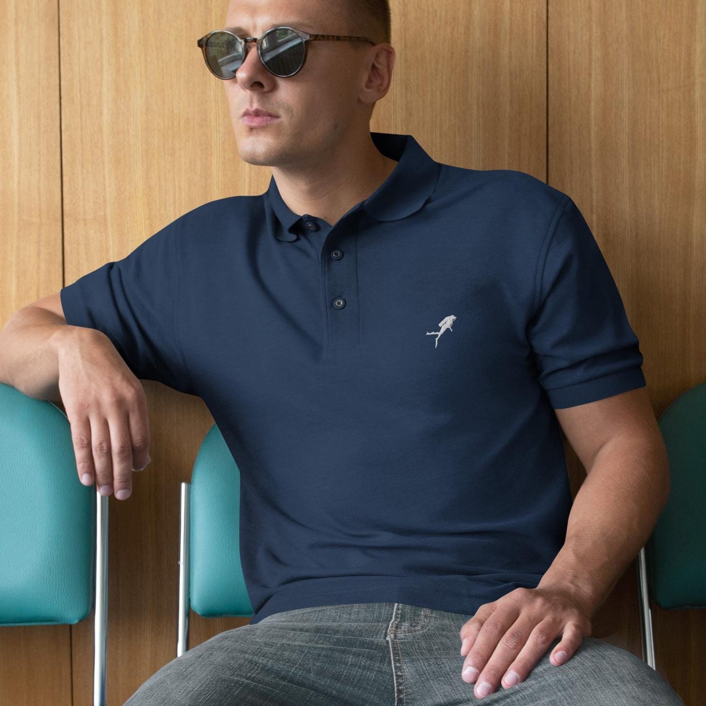 Scuba Diving Shirt for Mens, Diver Polo Shirt Scuba Diver Men's Premium Polo Embroidered Scuba Diving Logo