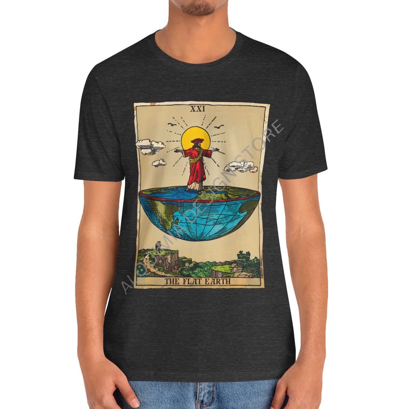 The Flat Earth Tarot Card Shirt, Conspiracy Theory