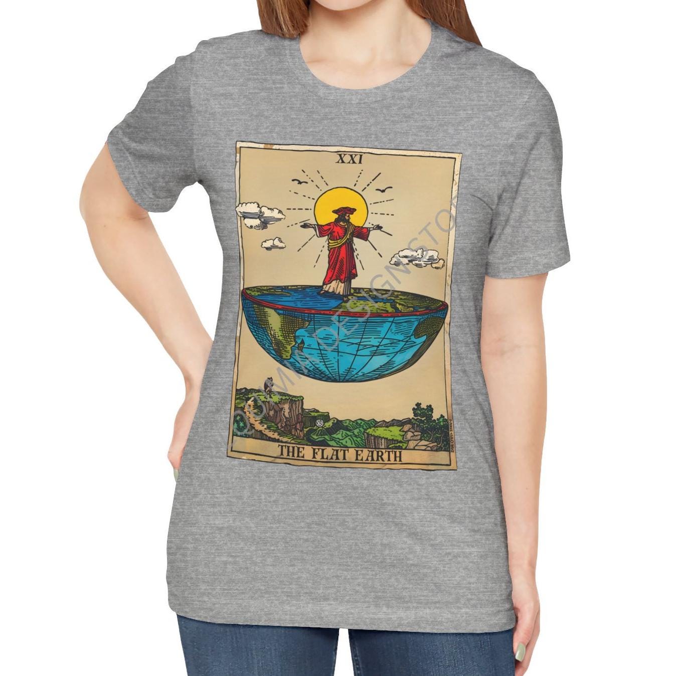 The Flat Earth Tarot Card Shirt, Conspiracy Theory