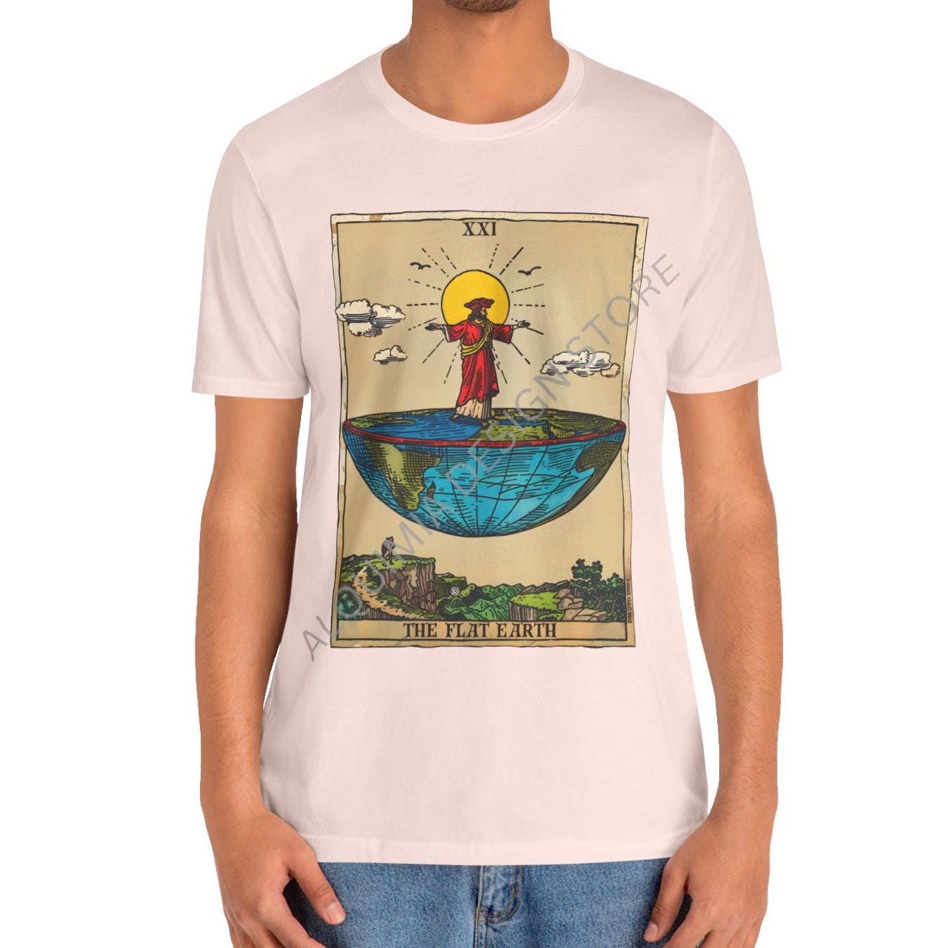 The Flat Earth Tarot Card Shirt, Conspiracy Theory