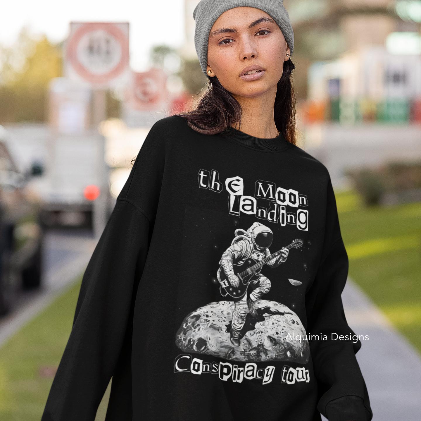 The Moon Landing Conspiracy Tour Sweatshirt, Conspiracy Theory Fake Moon Landing