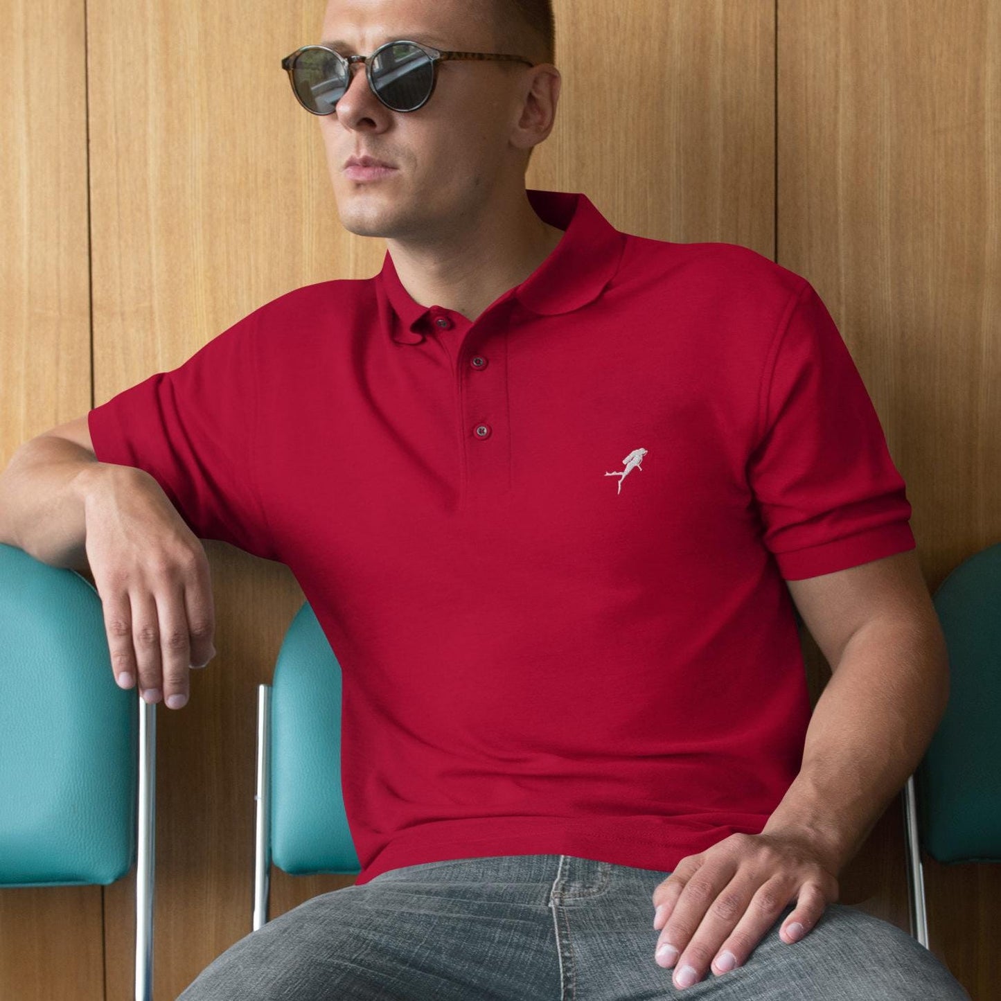 Scuba Diving Shirt for Mens, Diver Polo Shirt Scuba Diver Men's Premium Polo Embroidered Scuba Diving Logo