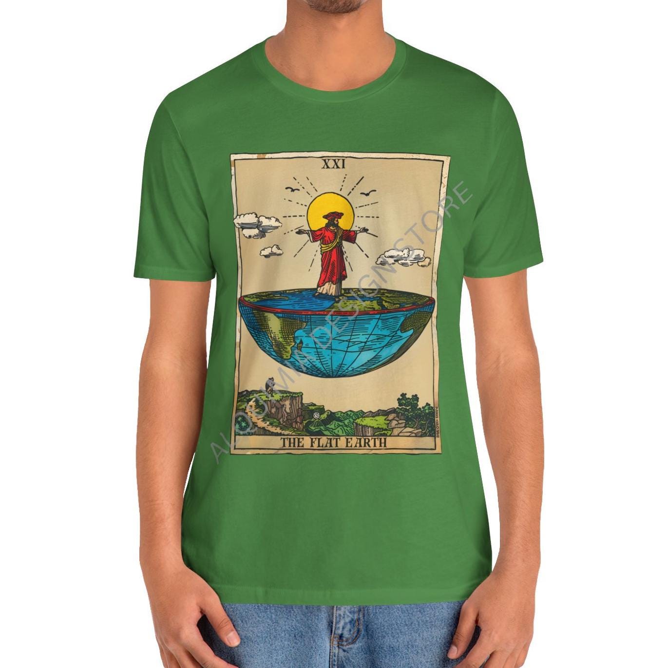 The Flat Earth Tarot Card Shirt, Conspiracy Theory