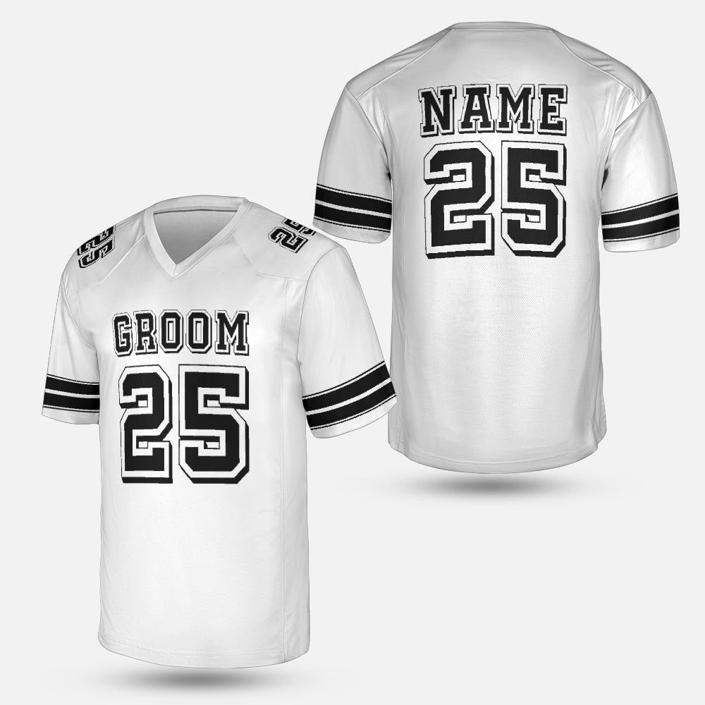 Bride and Groom Matching Football Jersey, Personalized Name and Number