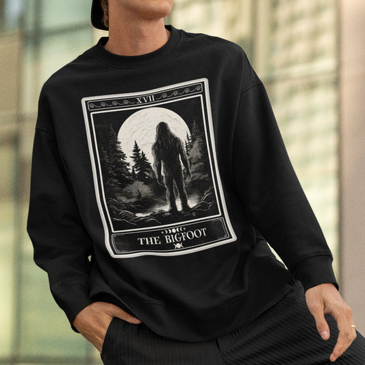 Bigfoot Tarot Card Sweatshirt - Cryptid Lover Gift