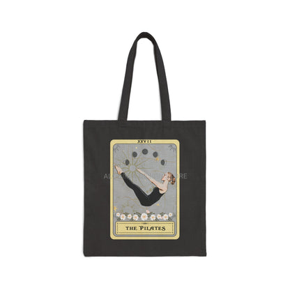 Pilates Tote Bag - Pilates Tarot Card Canvas Bag for Pilates Lovers 15 x 16