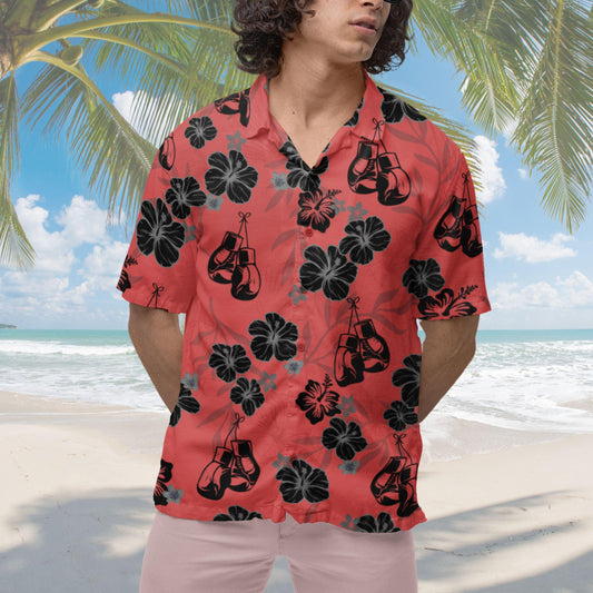 Boxing Hawaiian Shirt, Boxer Shirt Box Short-sleeve Hawaiian Shirt Boxing Gloves Shirt