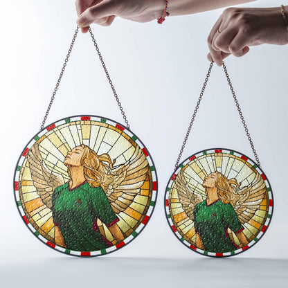 Mexico Stained Glass Mexico SunCatcher Mexico Flag Colors Window Hanging Art