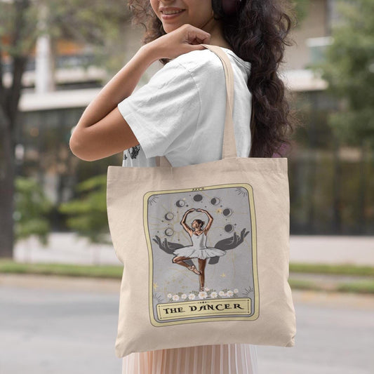 The Dancer Tarot Card Tote Bag, Ballerina Tote Bag Canvas 15" x 16" Tote Bag