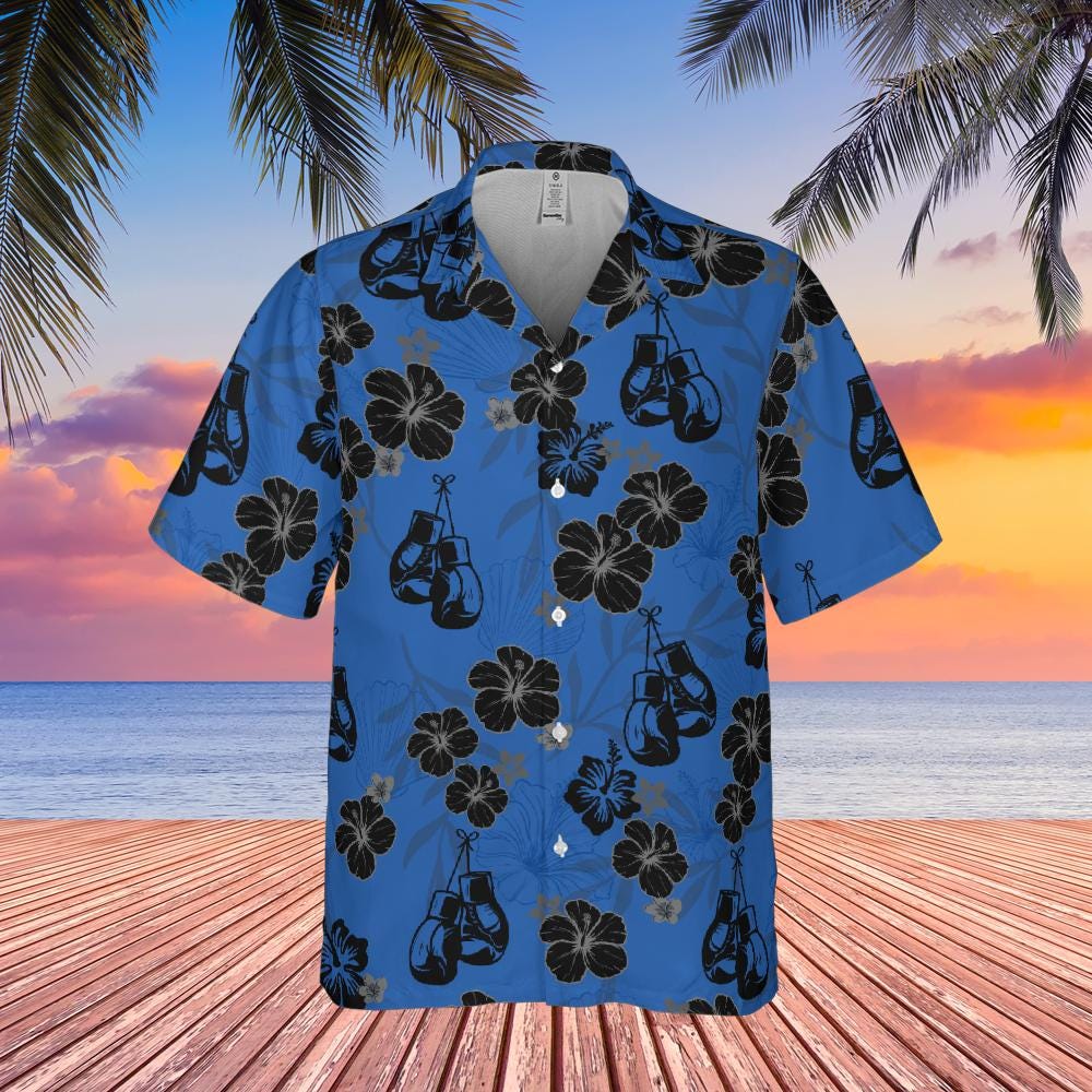 Boxing Hawaiian Shirt, Boxer Shirt Box Short-sleeve Hawaiian Shirt Boxing Gloves Shirt