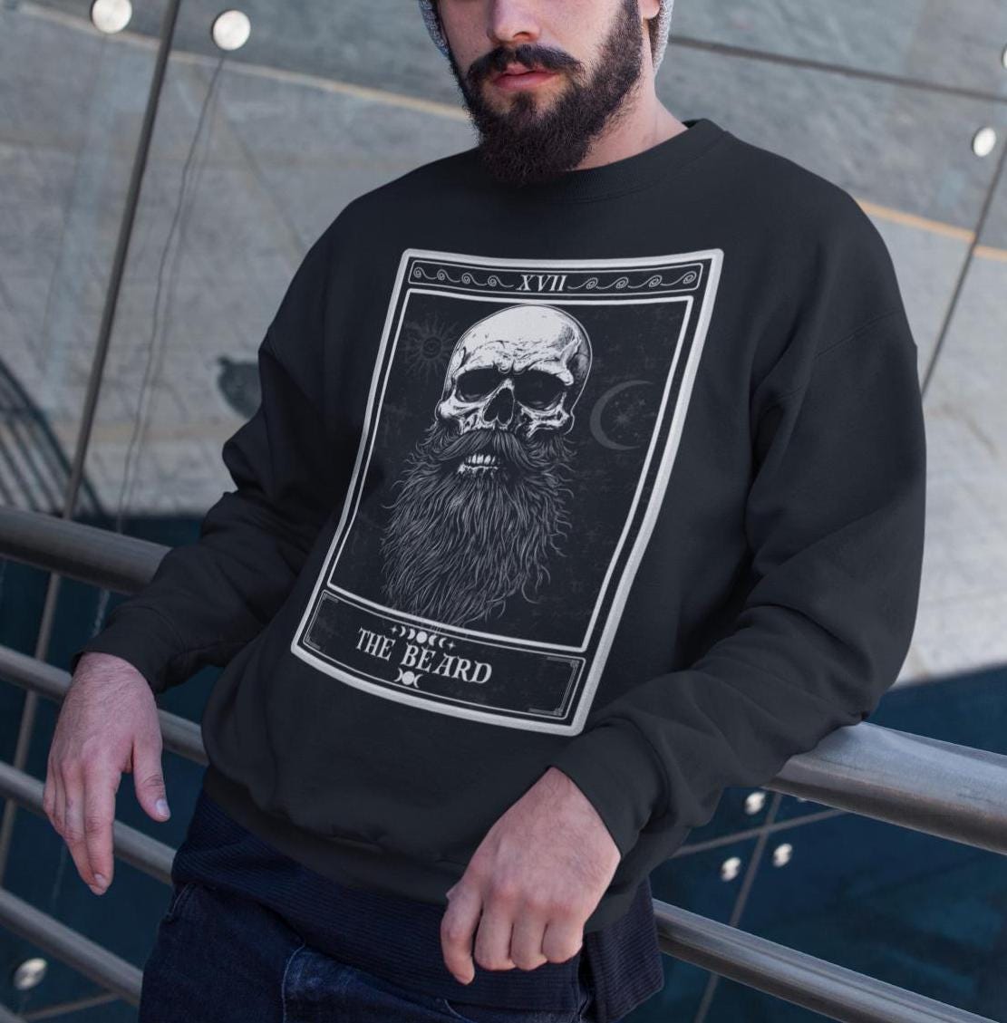 The Beard Tarot Card Sweatshirt, Beard Sweatshirt, Bearded Man Gift