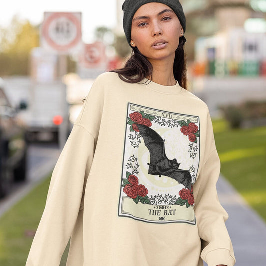 Bat Sweatshirt, The Bat Tarot Card Sweatshirt, Bat Lover Gifts