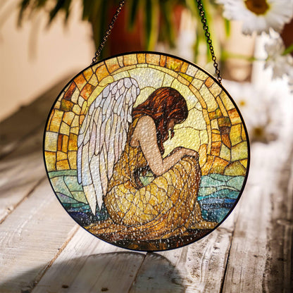 Angel Stained Glass SunCatcher Angel Wings Window Hanging Home Decor Heaven