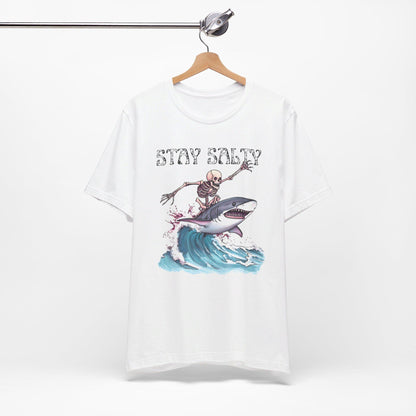 Stay Salty Shirt, Surfing T-shirt Beach Lover Ocean Life Surfer Shark Shirt